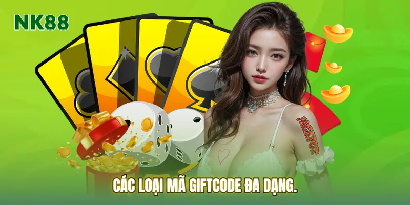 Các loại mã giftcode đa dạng